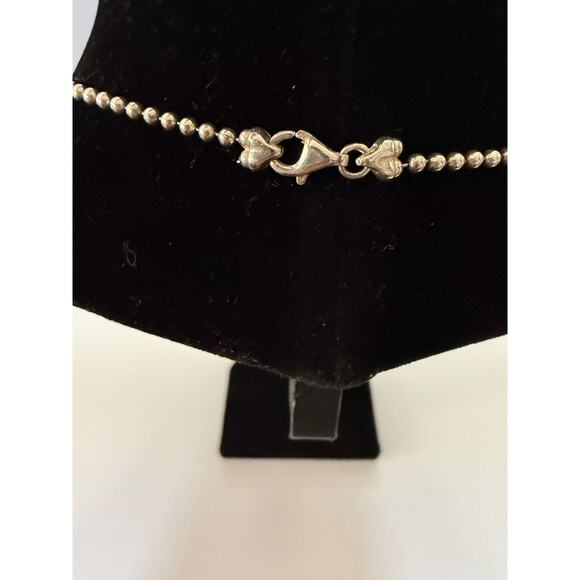 Gucci Rectangle Pendant Necklace 925 Sterling Silver Ball Chain Unisex Italy 20" - Picture 7 of 8